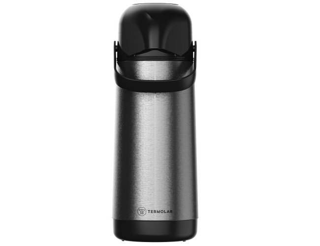 Garrafa Trmica Inox Lmina 1L Bomba de Presso