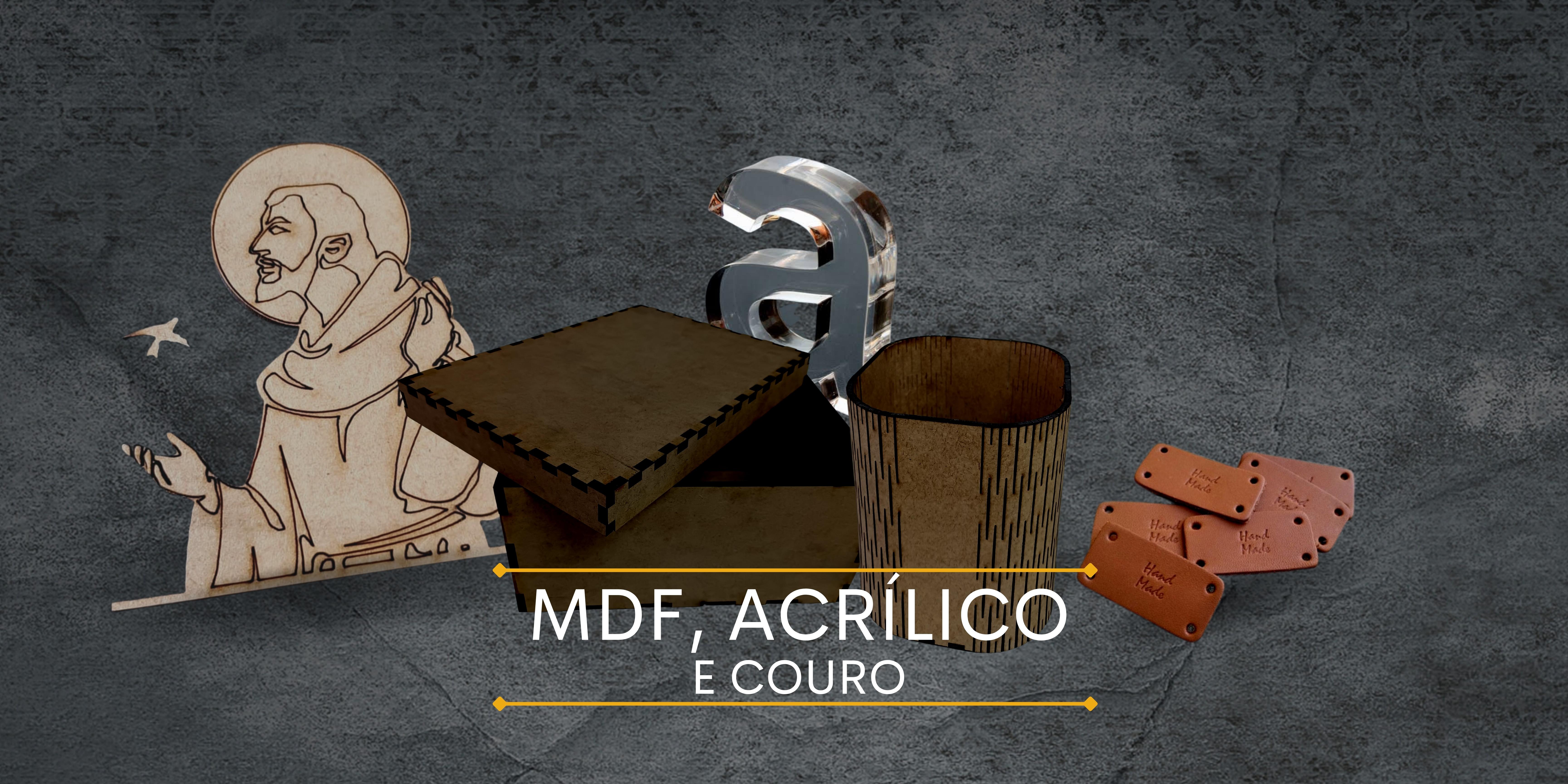 MDF, acrlico e couro